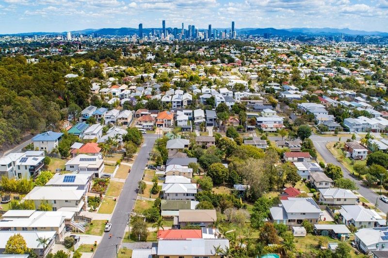 Brisbane residential suburb aerial
